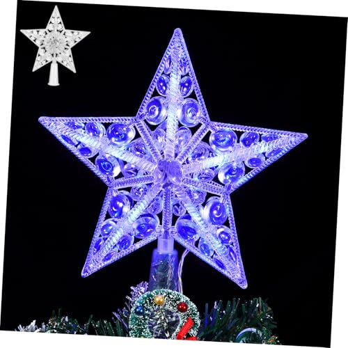 TOPBATHY Guirlande Lumineuse LED Étoile pour Sapin de Noël Décoration d'arbre Petites Étoiles Lumineuses Lumière Bleue 17 Cm Type Batterie Usage Fête et Décoration Intérieure