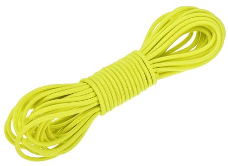 DMiotech 3mm Schockkordel 7.6 M Fluoreszierend Gelb Bungeeseil Zeltstangen Schockkordel Runde Elastische Kayak Seil Dehnungsschnur Marine Schweres Polyester Für DIY Projekte Zurrgurte