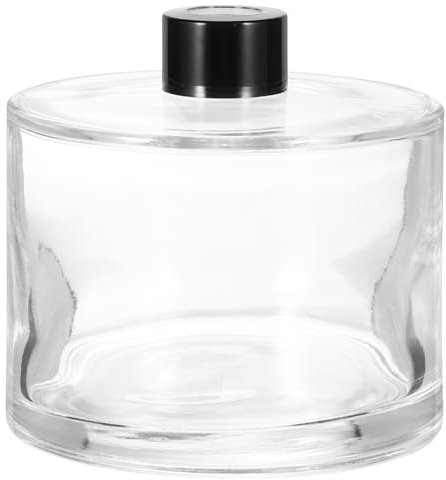 sourcing map Flacone diffusore vuoto in vetro da 500 ml, 10,4 x 10,4 cm, ricaricabile, accessorio per aromaterapia, contenitore per diffusore fai da te, casa, bagno, trasparente