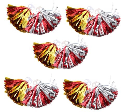 VANZACK 10 Stück Cheer Pom Poms Metallische Cheerleader Pompons PE Material Bunte Farben Flexibel für Schul und Sportveranstaltungen
