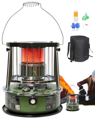 Ruyeiig Riscaldamento a olio da viaggio, riscaldatore ad olio portatile per campeggio – efficiente riscaldamento interno esterno, multifunzione a mano, riscaldamento rapido, riscaldamento ad olio