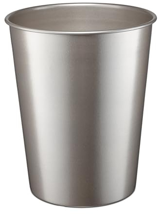 Monarch Abode Metal Bathroom Trash Can – Waste Basket for Bedroom, Office Desk, & Dorm, Handcrafted, Durable Decorative Pewter Small Trash Can Bathroom Garbage Bin Wastebasket