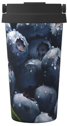 GHBNK Delicious Blueberry Tasse à café de voyage isotherme en acier inoxydable à double paroi réutilisable avec couvercle pour boissons glacées et chaudes