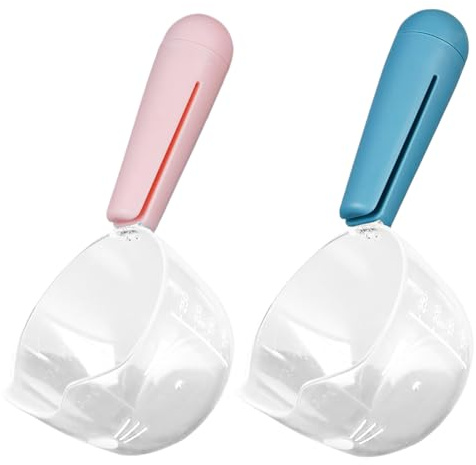 1 cuillère - Tasse de mesure de la nourriture pour chien - 2 verres doseurs avec échelle pour chien - Le chat correspond à un distributeur de cuillère, ustensiles de cuisine, clip d'étanchéité