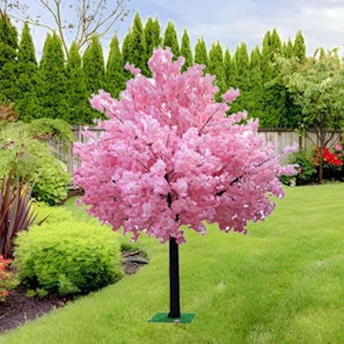CUXAHO Künstliche Kirschblütenbäume Rosa Gefälschte Sakura-Blume,Kunstpflanze Kunstbaum KirschblüTen Dekor Zimmerpflanze Dekopflanze for Hochzeit,Garten,Innen Draußen Zuhause Büro(H150xW100cm)