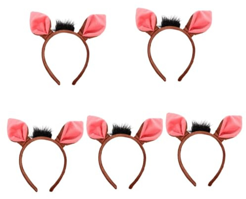 HAPINARY 5 Stück Süßer Tierohren Haarreif mit Schweineohren Dekorativer Kopfschmuck für Kostümpartys Karneval und Cosplay Tolles für Feiertage und Feiern