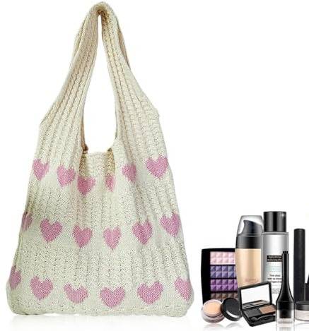 dogmoon Gestrickte UmhäNgetasche, Aesthetic Gehäkelte Tasche Crochet Bag, Damen GestrickteTasche, Leichte Strick-Tote Tasche, Schultertasche Gewebte Tasche Crochet Bag