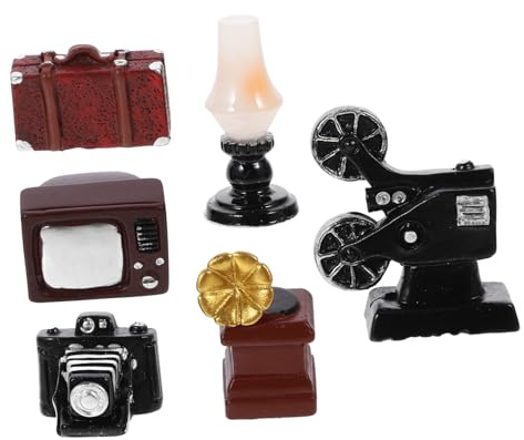 OUNONA Appareil Rétro pour Maison De Poupée Téléviseur Miniature Mini-écran Décoratif Gramophone Miniature Ornement De Téléviseur Rétro Mini-Meubles De Décoration De Maison De Poupée