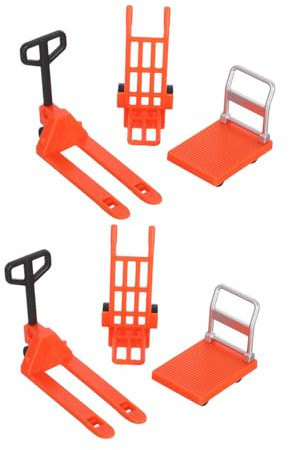 minkissy Giocattoli Miniature Veicoli per Carrello Elevatore Hand Trolley e Piattaforma Miniatura Accessori Stradali Educativi per Apprendimento e Gioco Creativo