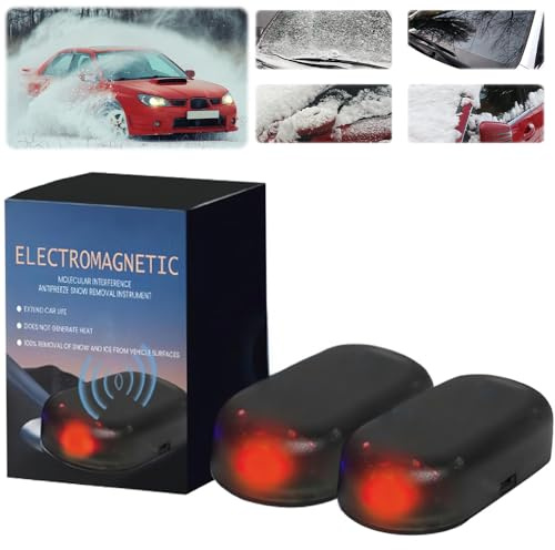 Scheibenenteiser Auto, Auto Enteiser Elektromagnetisch, Anti Frost Auto, Solar+USB Aufladbar, Tragbare Elektromagnetische molekulare Interferenz Frostschutzmittel Schneeräumungswerkzeug (2pcs)