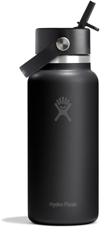 Hydro Flask – Wide Flex Straw Cap 946 ml (32 oz) Bottle, Black