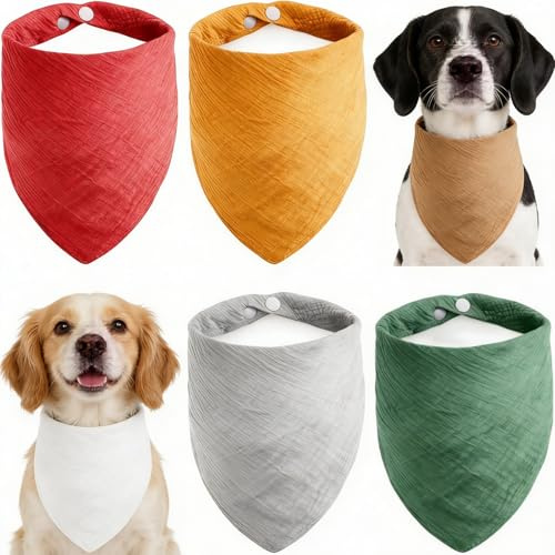 6 Stück Set Halstuch Hund, Hundehalstuch, Halstuch Für Hund Kleine Hunde, Weiches Baumwoll, Verstellbar, für Niedlichen Hunde und Katze, für Tägliche Spaziergänge Und Besondere Anlässe