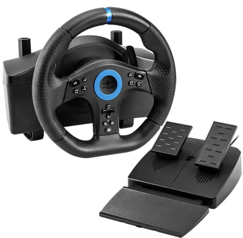 Spirit of Gamer, RACE Wheel PRO 5, Rennlenkrad Kompatibel mit PS5, PS4, Xbox Series X|S, Xbox One, Switch 1/2, PC, 11 Tasten, Schaltwippen, Drehwinkel 270°, Doppel-Vibrationsmotor