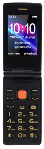 Denash Telefono a Conchiglia Sbloccato 4G LTE, Radio FM Bluetooth SOS MP3 a Doppio Schermo da 2,8 Pollici da 2,4 Pollici, con Doppio Slot SIM Batteria da 6800 MAh, per Anziani (GREEN)