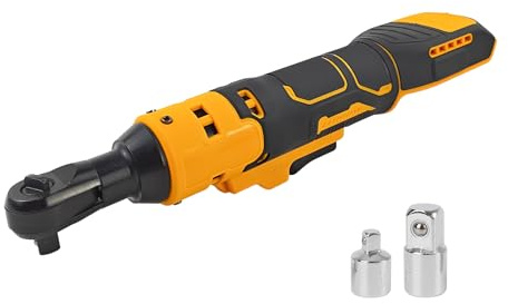 3/8 Cordless Ratchet Wrench Compatible with Dewalt 20V, Electric Ratchet with 1/4 Adapter & 1/2 Adapter, 280RPM 80 Nm Powered Impact Ratchet for Bicycle & Car Maintenance