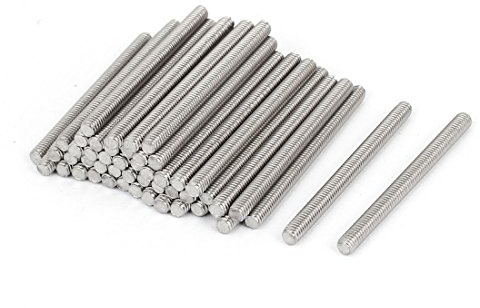 sourcing map Tige Filetée M4x50mm Acier Inox 304 Tige Entièrement Filetée Goujon 50Pcs