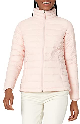 Amazon Essentials Mujer Chaqueta Acolchada Ligera de Manga Larga, Plegable, Resistente a la Lluvia (Disponible en Tallas Grandes)