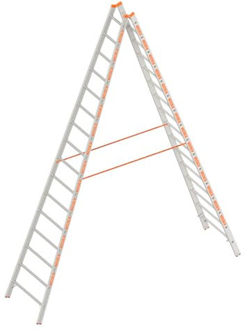 Layher Sprossenstehleiter 16 Sprossen / 370 cm Länge 1039 Stehleiter Leiter Sprossenleiter Klappleiter ALU
