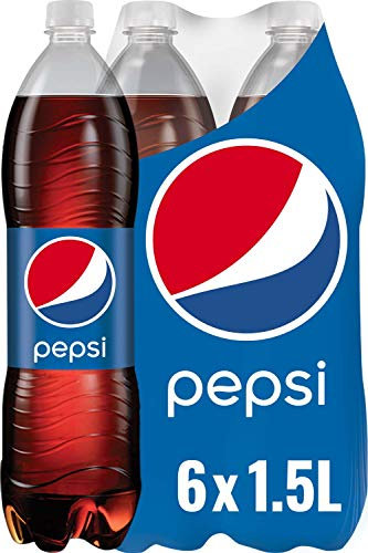 Pepsi Cola – Das Original von – Koffeinhaltige Cola in Der Flasche – 6 x 1.5 l