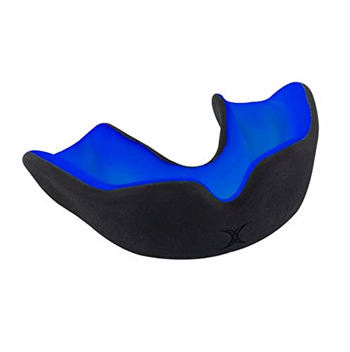 Gilbert Protège Dents Rugby Enfant Orthodontie - X Brace Dual Density Noir/Bleu