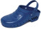 Gima - Zoccoli Professionali con Laccetto Reclinabile e Regolabile, Anatomici, Unisex, Antiscivolo, Antistatici, Tomaia Non Forata, Suola Forata, Colore Blu, Misura 38 EU, 1 Paio