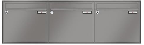 RENZ/Schattenfuge / 3er Unterputz-Briefkastenanlage Einbau-Briefkasten/RAL-Farbe 9007 Volumen 1/Dein-Briefkasten.de