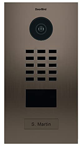 Doorbird - D2101BV-V2-SA - Portier vidéo IP 1 Sonnette avec Lecteur de Badge RFID Bronze - Saillie