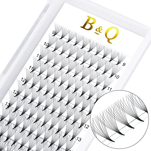 B&Q Fertig Fächer Wimpernverlängerung Wimperfächer Auffächern Weich Wimpern Volumentechnik Künstliche Wimpern Stärke Kurz Stiel Wimpernverlängerung(10D-D-0.07-10-15MIX)