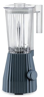 Alessi Plissé MDL09 G - Frullatore di Design con Caraffa Graduata, in Resina Termoplastica, Spina Europea 700W, 1,5l, Grigio