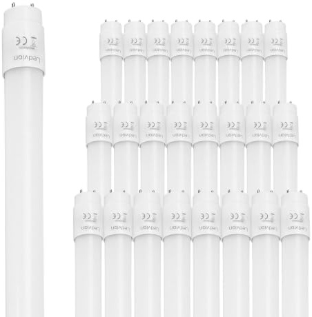 Ledvion 25er Set LED Röhre 60cm 7W 1120lm 4000K | Inklusive LED Starter fuer schnellen Austausch in Garage Werkstatt und Keller