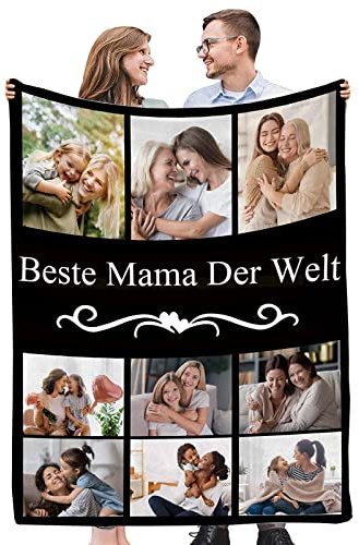 UOOYAA Geschenke für Mama, Decke Mit Foto,Personalisiert Mama Geschenke für Geburtstag und Muttertag Fotogeschenke Jahrestag