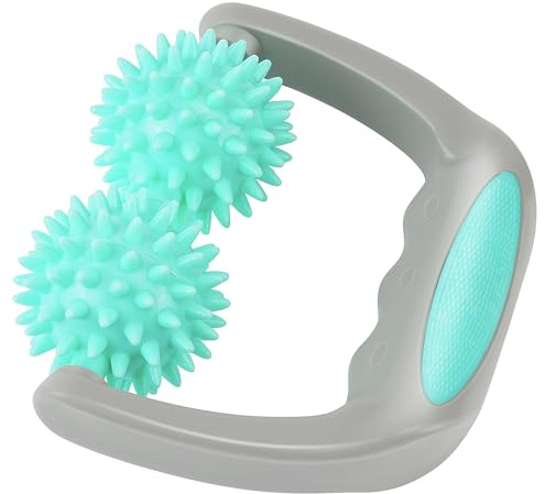 Coolife Fascia Release Spiky Massage Roller, Cellulite Massager - Deep Tissue Massage Tool for Neck Shoulder Legs, 2 Balls Pressure Trigger Point Myofascial Manual Body Massager for Women Men