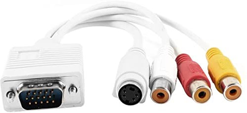XYWHPGV Cavo convertitore HDTV femmina VGA SVGA maschio a 3 Dispositivo di connessione video audio 4 pin S-Video femmina bianco(28f8a d65a1 94d6b 0ab8f 8b5f6 bede8