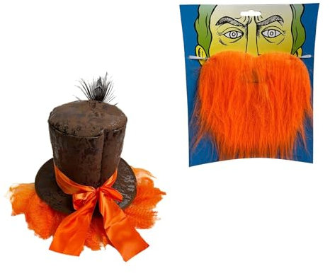 Oshhni Zylin Verrückter Hut Weibliches Kostüm Maskerade Punk Retro Stile Funky Foto Requisiten Party Cosplay Hut Orange Haar Kopfschmuck