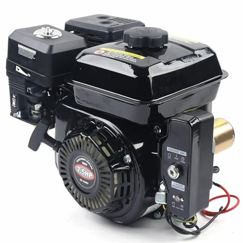 YIPONYT 212cc Electric Start Horizontal Engine, 7.5HP 4 Stroke Motor OHV Design Go Kart Gas Engine Motor -3600 RPM for Compressor Scarifier Lawnmower Go Kart,H0nda GX160