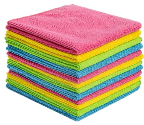 MUTORE Microfasertücher 12 Stück,Mikrofaser Reinigungstuch,Microfaser Putztuch,Mikrofasertücher Geschirrtücher,Allzwecktücher,Lappen Küche,Küchentücher,30×30cm