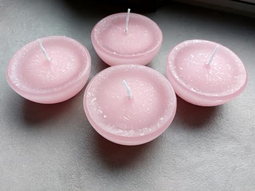 meytrade Schwimmkerze extra gross XXL rose rosa altrosa 4 Stück im Set rustik ca. 7Std. lange Brenndauer indoor outdoor Gartendeko Wasserkerzen, Schwimm1