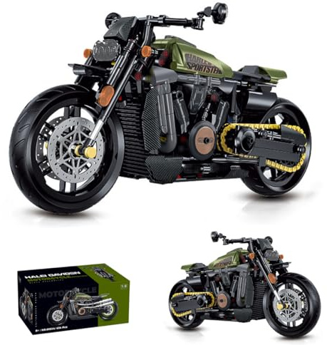 Minxtech Technik Motorrad Bausteine Bausatz, 634 Teile 1:8 Klemmbausteine Technik Supermotorrad Modell, Rennen Motorrad Konstruktionsspielzeug Kompatibel mit Mainstream Marken