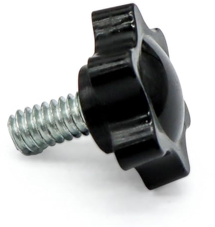 Aiwaiufu 1/4- 20 x 0.45 Threaded Knurled Thumb Nuts, Black Knobs Clamping Screws, Grip Knob Screw 10 Pieces