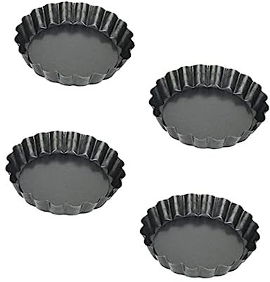 LABRIMP 4piezas Moldes Para Quiche Base Desmontable Antiadherentes y Resistentes Para Tartas y Mini Tartas