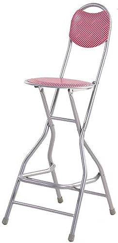 Klapphocker mit Rückenlehne, Leder, gepolstert, hoher Barstuhl für Erwachsene, ohne Installation, geeignet für Bars, Supermärkte, Restaurants und verschiedene Anlässe, Barstuhl mit Rückenlehne (Farbe