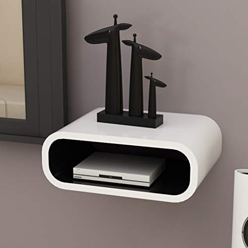 Support mural flottant pour routeur WiFi TV Box Set Top Box Enceinte Streaming Device Console de jeu Noir et blanc