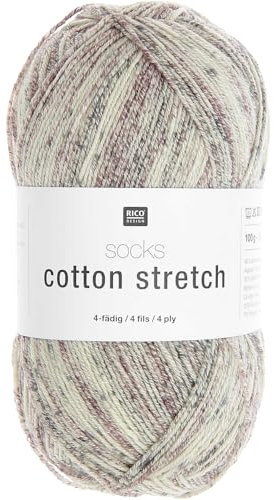 Rico Design Socks Cotton Stretch - Sockenwolle 100g 390m Nadelstärke 2.0-3.0 für ein Paar Socken, Strickwolle, Stricken Aqua