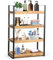 MUCOOS 4 Ebenen Standregal Badezimmer Organizer, Feuchtigkeitsgeschützt Holzregal Badezimmer Regal Holz mit Metallgestell, Multifunktionales Gewürzregal, Schreibtisch-Organizer für Küche