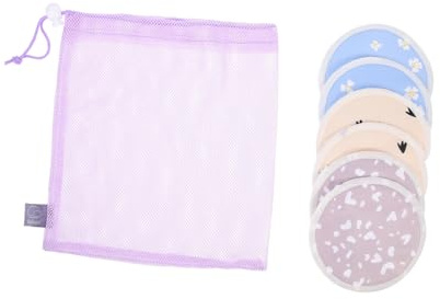 LOLIPPYY Lot de Coussinets D’allaitement Réutilisables et Lavables, Anti-fuite, Rainure Centrale, Confortables, 1 Set pour Maternité | Tissu Imprimé Polyester-coton Revêtement Tpu, Design à Rainure Centrale, Lot de 6 Set de Set de Pièces