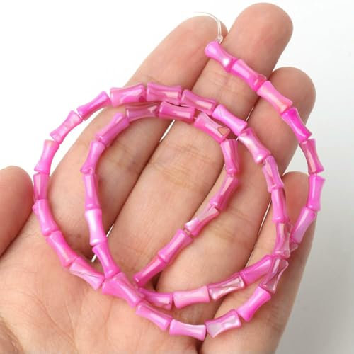 Natürliche Süßwasser-Muschelperlen, Perlmutt, Gelenkform, lose Perlen für die Herstellung von DIY-Schmuck, Armbänder, 4 x 7 mm, Fuchsia, 4 x 7 mm, ca. 55 Stück