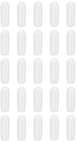 sourcing map 100pcs Round Rubber End Caps 4mm ID Bolt Covers Caps Vinyl Rubber Flexible Screw Thread Protectors for Metal Tube Rod Bolts, White