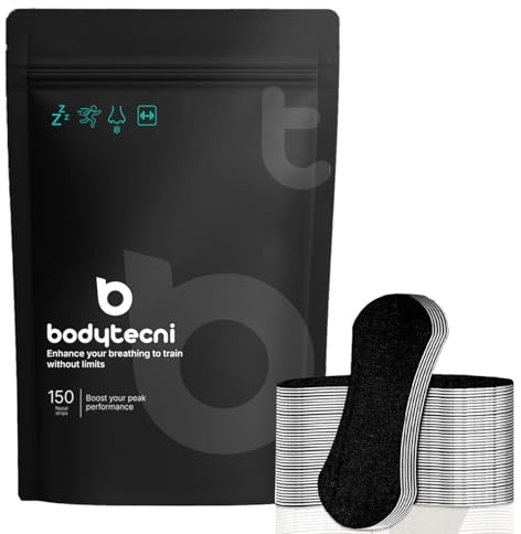 Bodytecni® MEGAPACK 150 Cerotti Nasali Premium PRO EDITION | Nasal Strips Antirussamento per Dormire Extra Resistenti | Migliora la Respirazione e l’Ossigenazione | Massima Aderenza per Sport