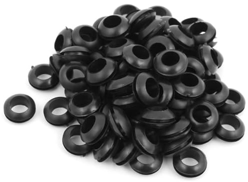 TOP-VIGOR 80Pcs Black Rubber Grommets 10mm Cable Wire Protector Rings Electrical Hole Gaskets for Conductor Wiring Cables and Plugs