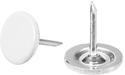 Unifizz Polsternägel, dekorativ, Flachkopf, Möbelnägel, Weiß, für Sofa, Stuhl, Kopfteile, Teppiche, Holzarbeiten, 40 Stück
